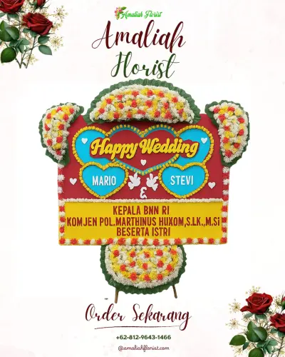 Karangan Papan Bunga Pernikahan di Petamanan